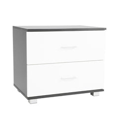 Sarantino Bedside Table Cabinet Storage Chest 2 Drawers Lamp Side Nightstand White Black Furniture > Living Room V240-CBT-59-40-51-WHBK Online Furniture