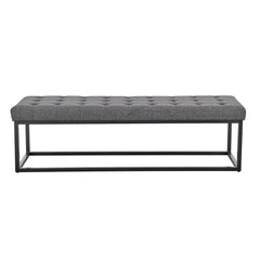 Sarantino Cameron Button-tufted Upholstered Bench With Metal Legs - Dark Grey Linen Furniture > Living Room V240-BCH-424-DGY Online Furniture