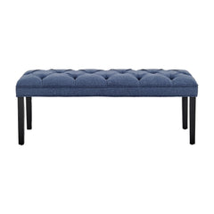 Sarantino Cate Button-tufted Upholstered Bench With Tapered Legs By Sarantino - Blue Linen Furniture > Living Room V240-BCH-438-BU Online Furniture