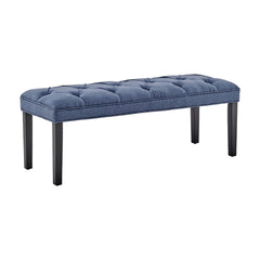 Sarantino Cate Button-tufted Upholstered Bench With Tapered Legs By Sarantino - Blue Linen Furniture > Living Room V240-BCH-438-BU Online Furniture