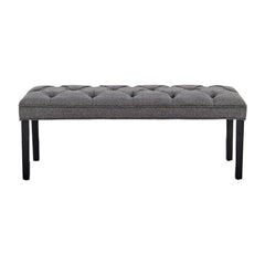 Sarantino Cate Button-tufted Upholstered Bench With Tapered Legs - Dark Grey Linen Furniture > Living Room V240-BCH-438-DGY Online Furniture