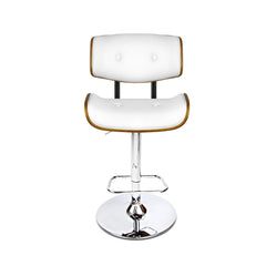 Set of 2 Wooden Gas Lift Bar Stool - White and Chrome Furniture BA-TW-8045-WHX2 Online Furniture