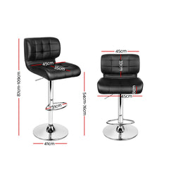 Set of 4 PU Leather Gas Lift Bar Stools - Black and Chrome Furniture BA-TW-4059-BKX4 Online Furniture