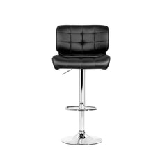 Set of 4 PU Leather Gas Lift Bar Stools - Black and Chrome Furniture BA-TW-4059-BKX4 Online Furniture