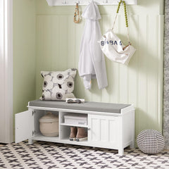 Shoe Cabinet Bench, White Furniture > Living Room V178-66184 Online Furniture