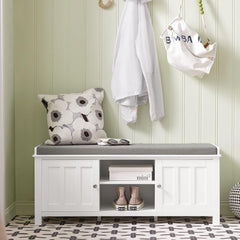 Shoe Cabinet Bench, White Furniture > Living Room V178-66184 Online Furniture