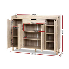 Shoe Cabinet Shoes Storage Rack 120cm Organiser Drawer Cupboard Wood - ozily