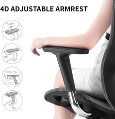 Sihoo Ergonomic Office Chair V1 4D Adjustable High-Back Breathable With Footrest And Lumbar Support Black Furniture > Bar Stools & Chairs V255-SIHOO-V1-009-BK Online Furniture