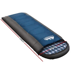 Sleeping Bag Bags Single Camping Hiking -20°C to 10°C Tent Winter Thermal Navy - ozily