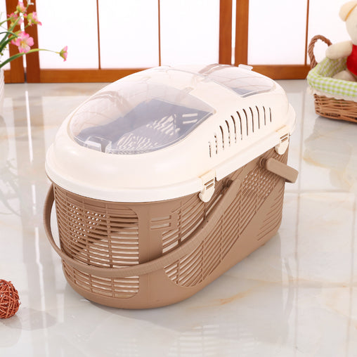 Small Dog Cat Crate Pet Rabbit Guinea Pig Ferret Carrier Cage With Mat-Brown Pet Care V278-BP258-BROWN Online Furniture