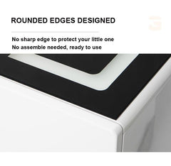 Smart Bedside Tables Side 3 Drawers Wireless Charging USB Left Hand Nightstand LED Light AU Black Furniture > Bedroom V255-BK-USBLH Online Furniture