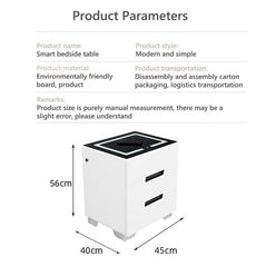 Smart Bedside Tables Side 3 Drawers Wireless Charging USB Left Hand Nightstand LED Light AU Black Furniture > Bedroom V255-BK-USBLH Online Furniture