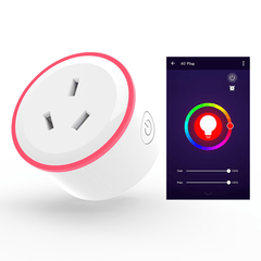 Smart WIFI Plug with RGB Light, App Remote Control, Timing Function, Compatible with Alexa, Google Assistant, SmartThings, FCC, SAA & ETL Certified