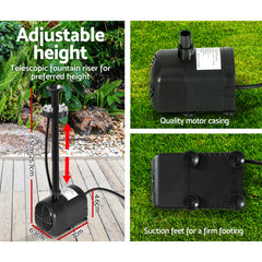 Solar Pond Pump with Battery Powered Submersible Kit LED Light & Remote 8.8 FT Home & Garden > Garden Tools FOUNT-POND-C-DX120 Online Furniture
