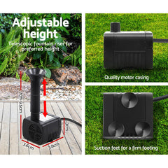 Solar Powered Pond Pump Submersible Fountains Ouotdoor Pool Garden Pumps 4 FT Home & Garden > Garden Tools FOUNT-POND-C-20 Online Furniture