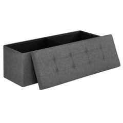 SONGMICS 110cm Folding Storage Ottoman Bench Foot Rest Stool Dark Gray Furniture > Living Room V227-8498402106160 Online Furniture