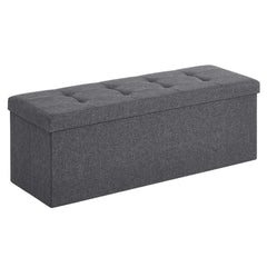 SONGMICS 110cm Folding Storage Ottoman Bench Foot Rest Stool Dark Gray Furniture > Living Room V227-8498402106160 Online Furniture