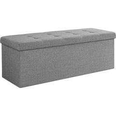 SONGMICS 110cm Storage Ottoman Bench Light Grey Furniture > Living Room V227-8498402106081 Online Furniture