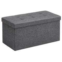 SONGMICS 76cm Folding Storage Ottoman Bench Foot Rest Stool Dark Gray Furniture > Living Room V227-8498402106162 Online Furniture