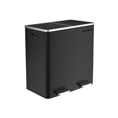 SONGMICS Dual Rubbish Bin 2 x 30L Recycling Bin Black Home & Garden > Kitchen Bins V384-LTB60BK Online Furniture