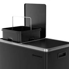 SONGMICS Dual Rubbish Bin 2 x 30L Recycling Bin Black Home & Garden > Kitchen Bins V384-LTB60BK Online Furniture