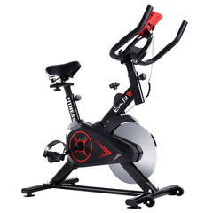 Spin Exercise Bike Flywheel Fitness Commercial Home Workout Gym Phone Holder Black Sports & Fitness > Fitness Accessories EB-B-SPIN-01-BK Online Furniture