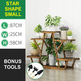 STAR Shape Bamboo Plant Stand Supplier Multi Tier Flower Rack for Indoor Outdoor Small