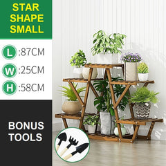 STAR Shape Bamboo Plant Stand Supplier Multi Tier Flower Rack for Indoor Outdoor Small Furniture > Living Room V255-STARFLOWER-S Online Furniture