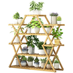 STAR Shape Bamboo Plant Stand Supplier Multi Tier Flower Rack for Indoor Outdoor Small Furniture > Living Room V255-STARFLOWER-S Online Furniture