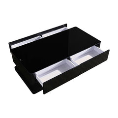 Stylish Coffee Table High Gloss Finish in Shiny Black Colour with 4 Drawers Storage Furniture > Living Room V43-CT-SUP-BL Online Furniture