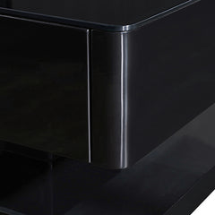 Stylish Coffee Table High Gloss Finish in Shiny Black Colour with 4 Drawers Storage Furniture > Living Room V43-CT-SUP-BL Online Furniture