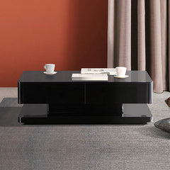 Stylish Coffee Table High Gloss Finish in Shiny Black Colour with 4 Drawers Storage Furniture > Living Room V43-CT-SUP-BL Online Furniture