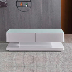 Stylish Coffee Table High Gloss Finish Shiny White Colour with 4 Drawers Storage Furniture > Living Room V43-CT-SUP-WH Online Furniture