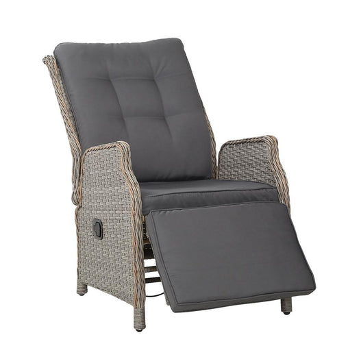 Sun lounge Setting Recliner Chair Outdoor Furniture Patio Wicker Sofa - ozily