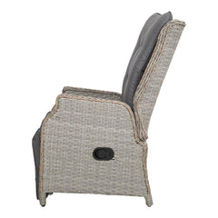 Sun lounge Setting Recliner Chair Outdoor Furniture Patio Wicker Sofa - ozily