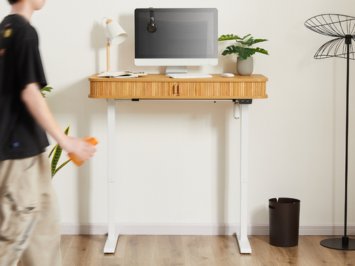 Tate Electric Height Adjustable Desk Desks TATE-ED120-OAK-WHT Online Furniture