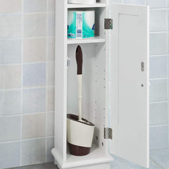 Toilet Paper Holder with Storage, Freestanding Cabinet, Toilet Brush Holder and Toilet Paper Dispenser 20x100x18 cm - ozily