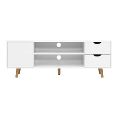 TV Cabinet Entertainment Unit Stand Wooden Scandinavian 120cm White Furniture FURNI-E-SCAN-TV01-WH Online Furniture