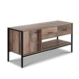TV Stand and Storage Cabinet Industrial Rustic Wooden 120cm