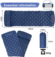 Ultralight Inflatable Camping Sleeping Pad with Pillow for Travelling and Hiking Home & Garden > Inflatable Mattress V178-58557 Online Furniture