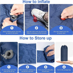 Ultralight Inflatable Camping Sleeping Pad with Pillow for Travelling and Hiking Home & Garden > Inflatable Mattress V178-58557 Online Furniture