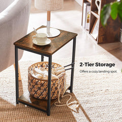 VASAGLE Side Table Vintage Brown with Storage Shelf LET271B01 Furniture > Living Room V227-9101101041470 Online Furniture
