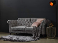 Velvet Chesterfield 3-Seater Sofa - ozily