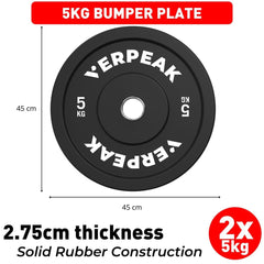 VERPEAK Black Bumper weight plates-Olympic (20kgx1) VP-WP-103-FP / VP-WP-103-LX Sports & Fitness > Fitness Accessories V227-9300302000006 Online Furniture