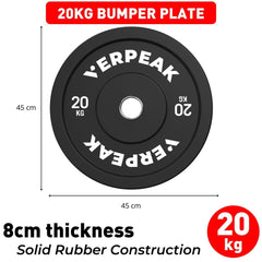 VERPEAK Black Bumper weight plates-Olympic (20kgx1) VP-WP-103-FP / VP-WP-103-LX Sports & Fitness > Fitness Accessories V227-9300302000006 Online Furniture