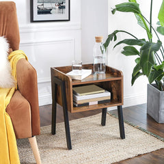 Vintage Nightstand Stackable End Table Wood Look Accent Furniture Metal Frame Furniture > Living Room V178-11949 Online Furniture