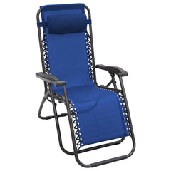 Wallaroo Zero Gravity Reclining Deck Lounge Sun Beach Chair Outdoor Folding Camping - Grey Furniture > Bar Stools & Chairs V240-CHR-ZGR-BLU Online Furniture