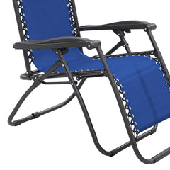 Wallaroo Zero Gravity Reclining Deck Lounge Sun Beach Chair Outdoor Folding Camping - Grey Furniture > Bar Stools & Chairs V240-CHR-ZGR-BLU Online Furniture