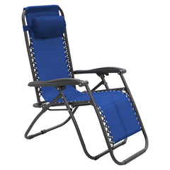 Wallaroo Zero Gravity Reclining Deck Lounge Sun Beach Chair Outdoor Folding Camping - Grey Furniture > Bar Stools & Chairs V240-CHR-ZGR-BLU Online Furniture