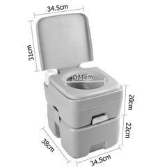 Weisshorn 20L Portable Outdoor Camping Toilet - Grey - ozily